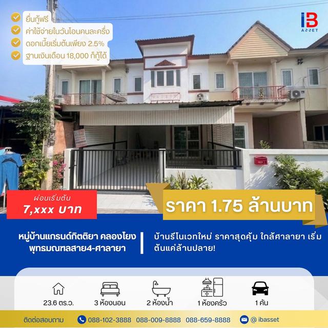 🏡ขายทาวน์โฮม 2 ชั้น หมู่บ้านแกรนกิตติยา คลองโยง🏡 1