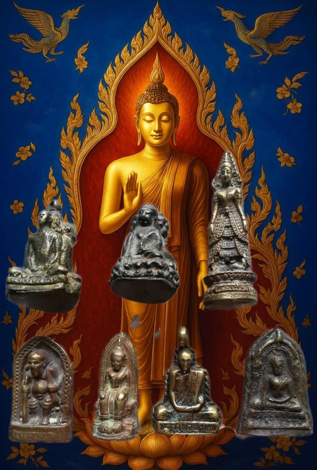 หลวงพ่อพรหม-กริ่งชินบัญชร 3เกลอ พระแม่ย่า ชูชก หลวงพ่อโตอุดกริ่ง พ่อพรหม-ชินราชใบเสมา 2หน้า
