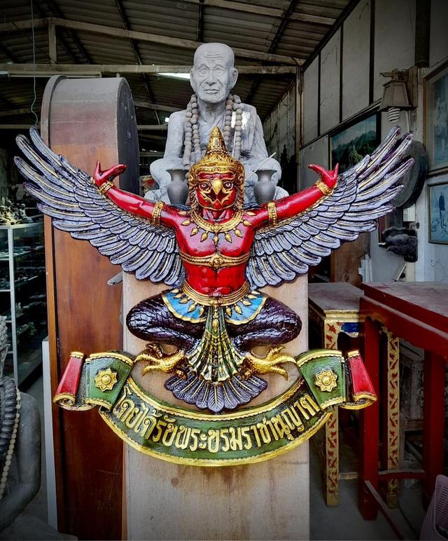 ครุฑแขวนผนัง ขนาด70ซม ครุฑหน้าเทพบุตร