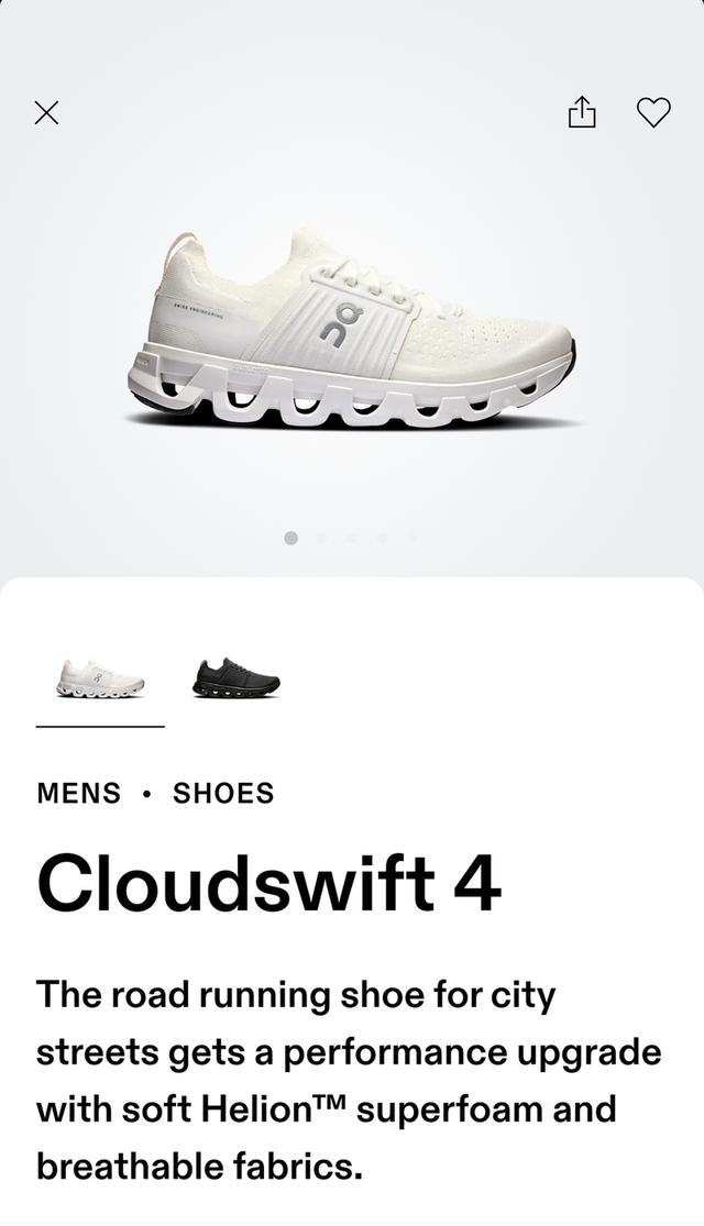 รองเท้า On cloud รุ่น swift 4 ไซร์ 43 ราคา 5300 บาท