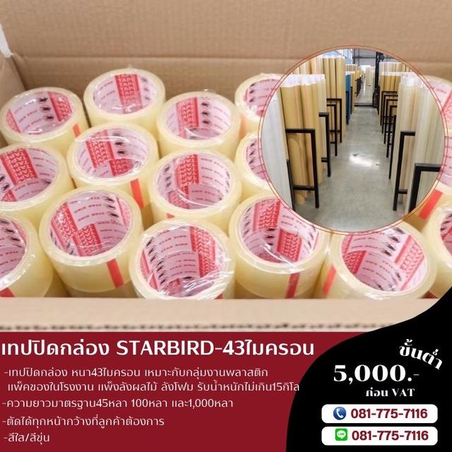 เทปปิดกล่อง เทปกาวยี่ห้อสตาเบิต Starbird เทปกาวโรงงาน43ไมครอน  3