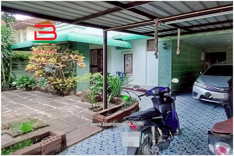 บ้านเดี่ยว หมู่บ้าน พนาสนธิ์การ์เด้นโฮม 2 เนื้อที่ 59 ตรว. ซอยเลียบวารี 79 ถนนสุวินทวงศ์-หนองจอก แขวงโคกแฝด เขตหนองจอก กรุงเทพมหานคร