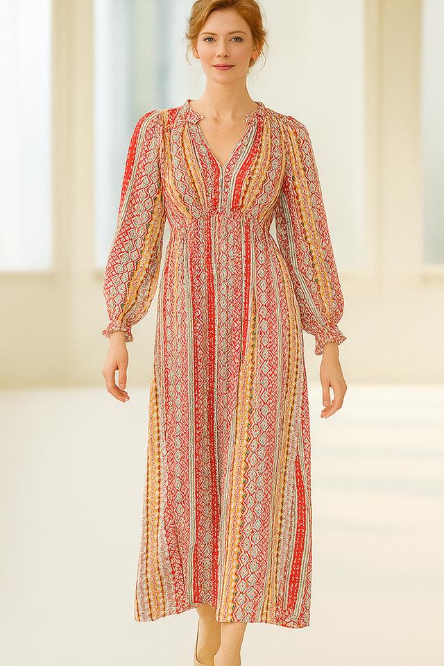 เดรสแม็กซี่ลายทางโบฮีเมียน เดรส Maxi Bohemian Stripe @SP041 4