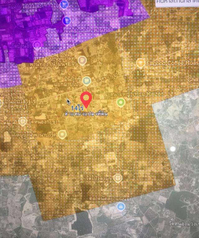 ขายที่ดินพานทอง,ชลบุรี ติดถนน3023ใกล้แยกมาบโป่ง เนื้อที่ 14ไร่ หน้ากว้าง 180เมตร ที่ดินถมแล้วติดถนน 2ด้าน 8