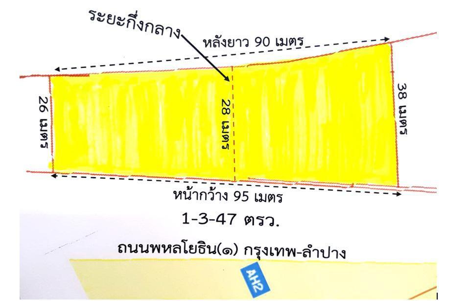 ขายที่ดินติดซุปเปอร์ กรุงเทพ-ลำปาง-เชียงใหม่-เชียงราย 1-3-47 ไร่ หน้า 95 เมตร ขึ้นเหนือสายเดียว รู้เขารู้เรา สร้างธุรกิจ