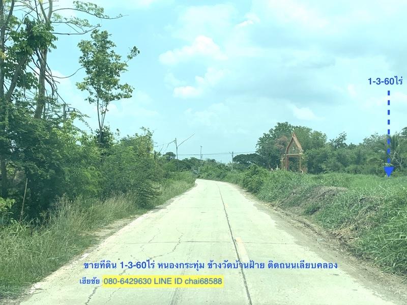 ขายที่ดินติดวัดบ้านฝ้าย หนองกระทุ่ม ใกล้ถนนบายพาส 204 เนื้อที่ 1-3-60ไร่ ห่างจากถนนบายพาส 204 ประมาณ 1 กม.ที่ดินเหมาะพัฒนาทำเป็นบ้านสวน 1