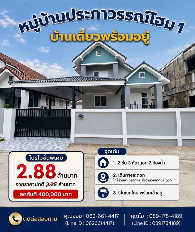 🏡บ้านเดี่ยว 2 ชั้น 50 ตร.วา หมู่บ้านประภาวรรณ์โฮม 1 ถนนสุวินทวงศ์ 28 มีนบุรี ซ่อมแซมใหม่พร้อมอยู่. 1