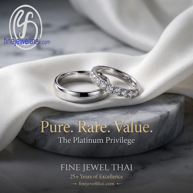 FineJewelThai รับทำแหวนแพลทินัม PT950 แหวนหมั้น แหวนแต่งงาน