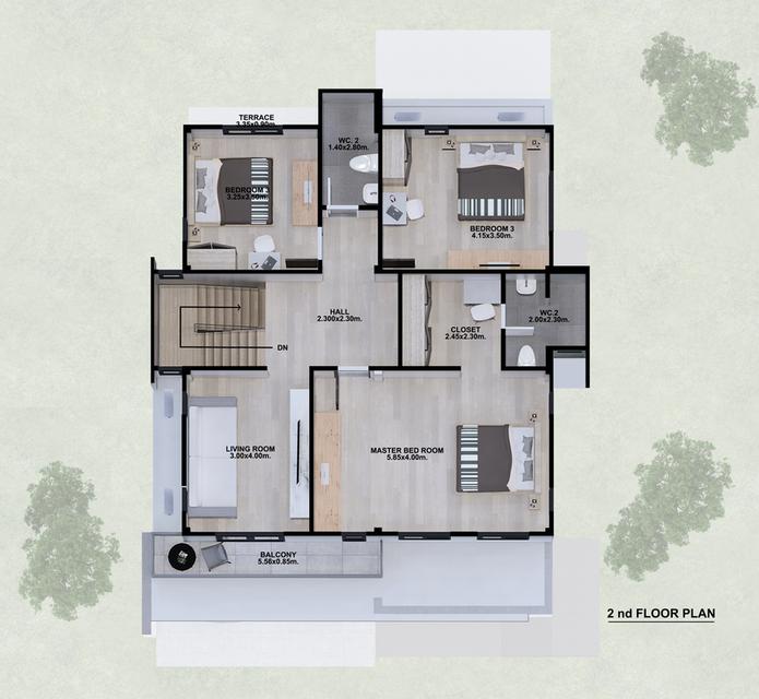 โครงการ เค.ซี. เนเชอรัลวิว บางนา-เทพารักษ์ , บ้านเดี่ยว 2 ชั้น ดีไซน์ Modern 3
