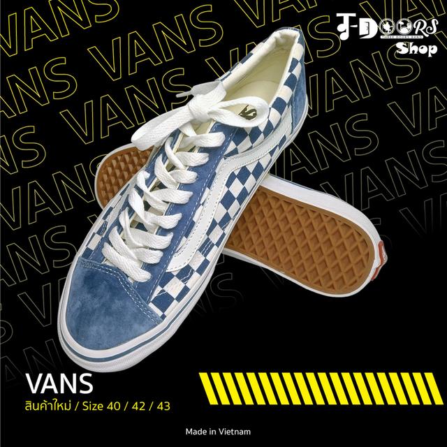 VANS รองเท้าผ้าใบของใหม่ สีน้ำเงิน จัดส่งฟรี!!! เก็บปลายทาง