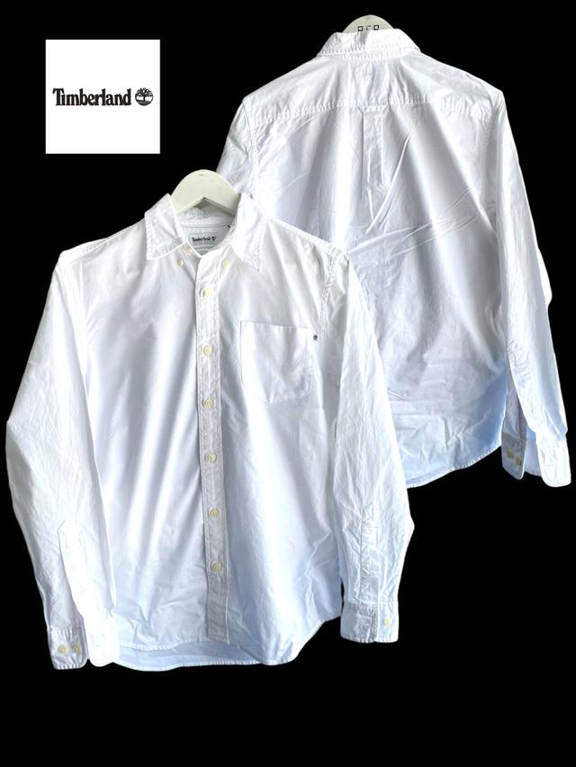 Timberland Men White Regular Fit Solid Casual Shirt