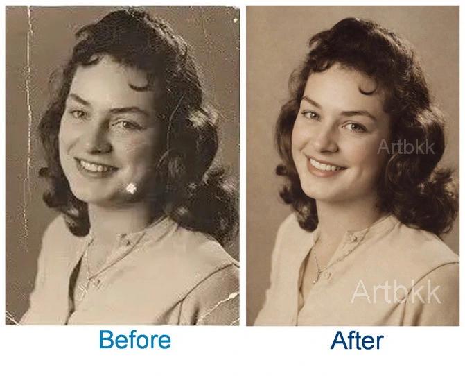 ปรับแต่งรูปภาพเก่ามีริ้วรอยขาดบนรูปให้กลับเหมือนเดิม รูปย่อยที่ 4