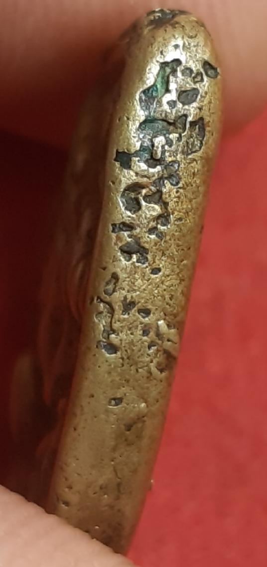 หลวงพ่อเงินพิมพ์รูปหัวใจ(จอบเล็ก) เนื้อโลหะผสม ปี2450-2460 แท้และทันยุค รูปที่ 4