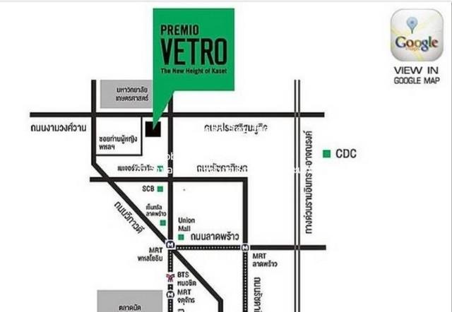 Condo Premio Vetro Kaset พรีมิโอ วีโทร เกษตร ขนาดพื้นที่ 38 SQUARE METER 1BEDROOM 16000 THAI BAHT ไม่ไกลจาก ตรงข้าม ม.เก 2