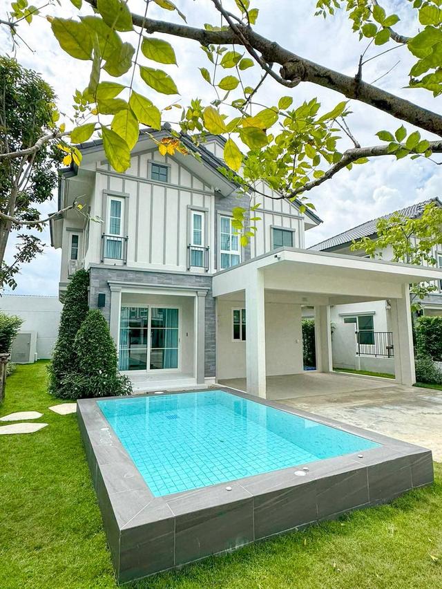 ให้เช่า บ้านเดี่ยว Pool Villa – Villaggio3 ศรีนครินทร์–บางนา บ้านพูลวิลล่า เฟอร์ครบ พร้อมเข้าอยู่ 1