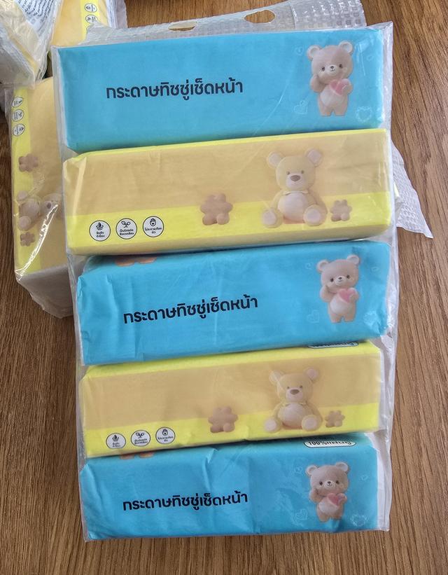 กระดาษทิชชู่หนาสองชั้น ขนาด 175×175 mmหิ้วละ 5 ห่อ