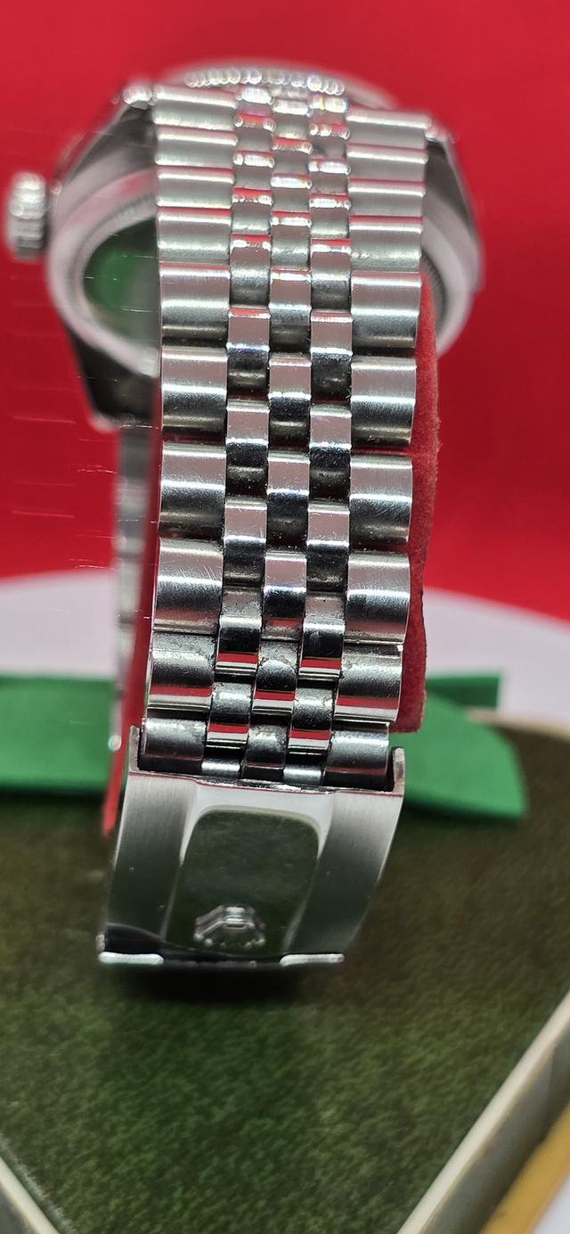 ROLEX datejust AUTOMATIC งานประกอบ หน้าแท้ ขอบแท้ทองคำขาวเม็ดทองคำขาว เครื่อง eta swiss สายงายเดรด ขาย25000 รูปที่ 6