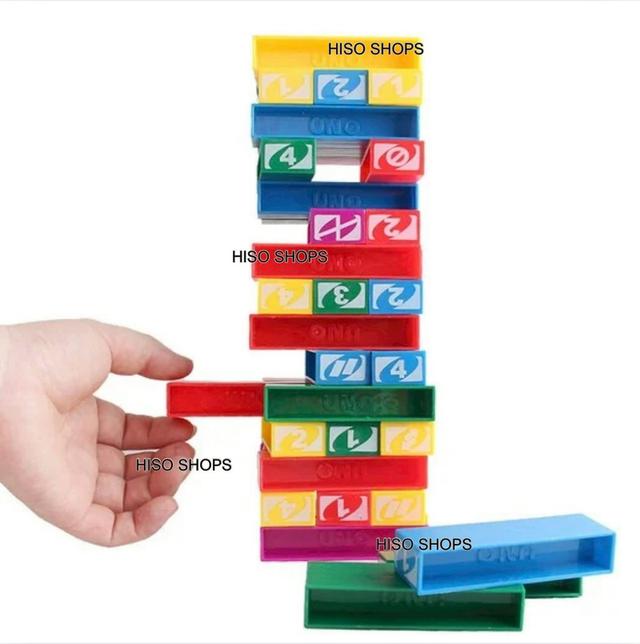 JENGA UNO BLOCK เกมไม้หลากสี เสริมพัฒนาการ ฝึกสมาธิ เล่นได้ทั้งครอบครัว 2-10 คน เกมเสริมสร้างความสัมพันธ์ สนุกมาก 5