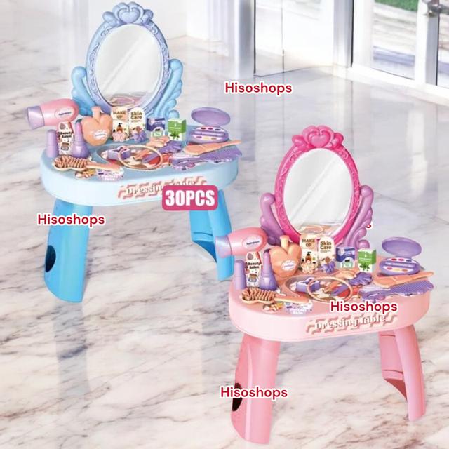 DRESSING TABLE โต๊ะแต่งหน้า โต๊ะเสริมสวยเจ้าหญิง ของเล่นสำหรับเด็กพร้อมอุปกรณ์เสริมสวยสุดแสนจะน่ารัก 6