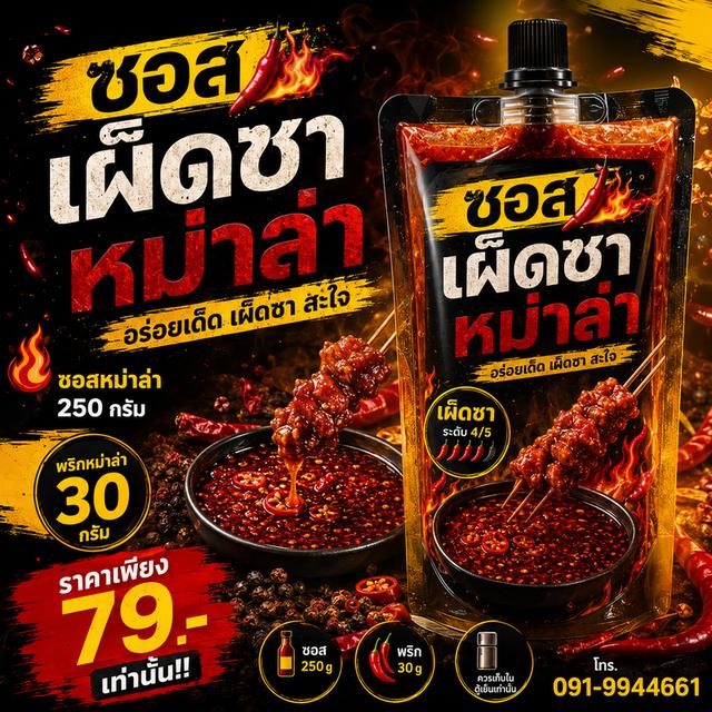 ซอสเผ็ดชาหม่าล่า โครตเผ็ด!!