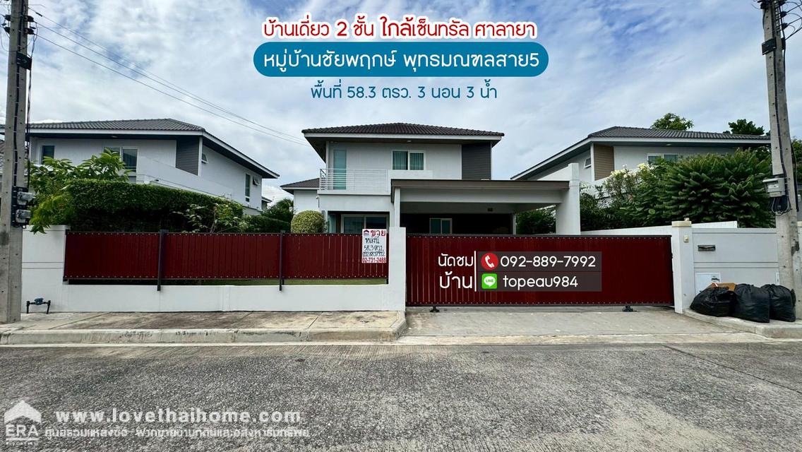 ขายบ้านเดี่ยว 2 ชั้น หมู่บ้านชัยพฤกษ์ พุทธมณฑลสาย5 ถนนพุทธมณฑลสาย5 พื้นที่ 58.3 ตรว. ใกล้เซ็นทรัล ศาลายา 1