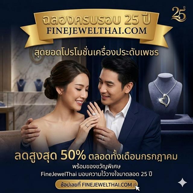 FineJewelThai.com ฉลองครบรอบ25ปี เครื่องประดับเงินแท้ ลดสูงสุด50%