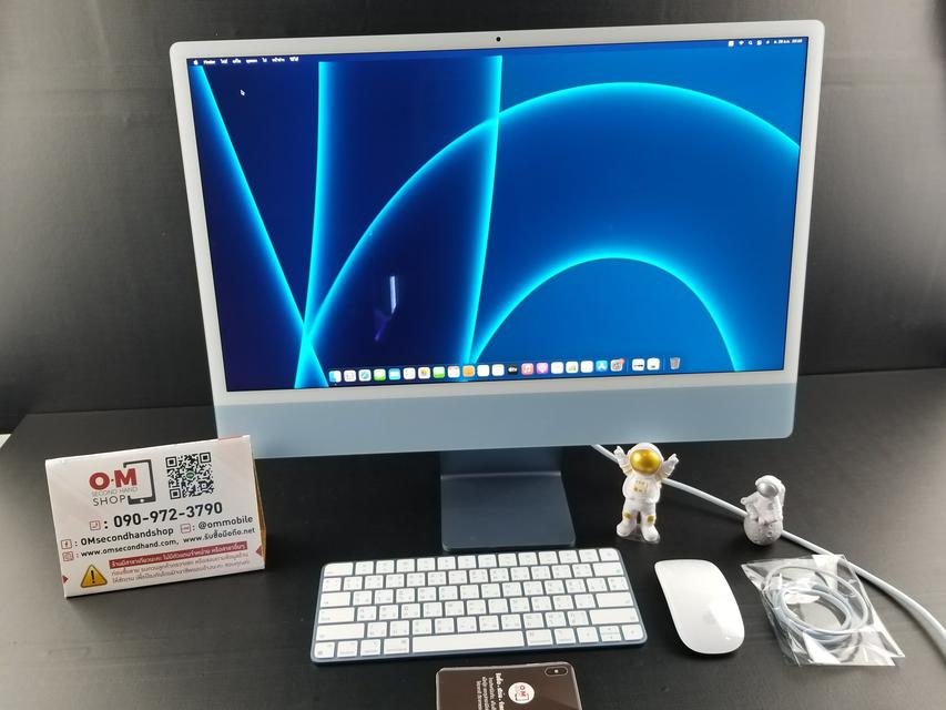 ขาย/แลก Apple iMac 2021 M1 24นิ้ว Ram8 SSD 256GB Blue ศูนย์ไทย สวยมากๆ แท้ ครบยกกล่อง  เพียง 36,900 บาท  4