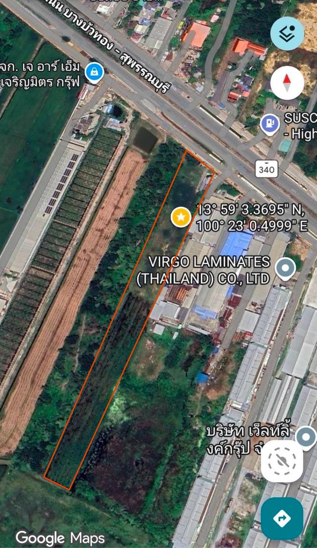 ให้เช่าที่ดิน 11 ไร่ 3งาน 79ตรว. *ติดถนนใหญ่340* อ.บางบัวทอง นนทบุรี 4