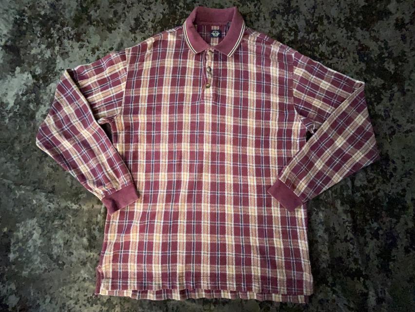 [เปิดขาย] 🍂 Vintage 90s Dockers (Levi's Co.) Plaid Knit Polo Shirt [Japan Market]