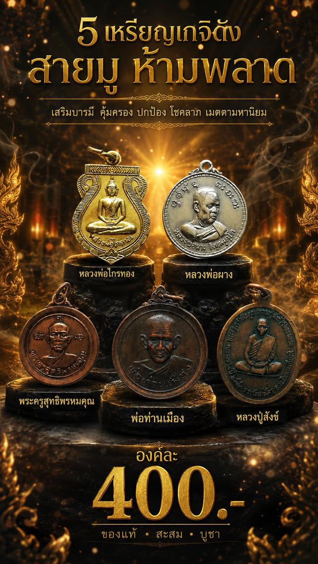 เหรียญหลวงพ่อไกรทอง หลวงพ่อผาง พระครูสุทธิพรหมคุณ พ่อท่านเมือง หลวงปู่สังข์