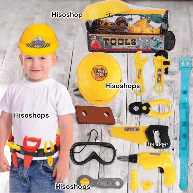 NEW TOOL SET ชุดของเล่นเครื่องมือช่าง 14 ชิ้น กล่องกระเป๋าใส่เครื่องมือช่างพร้อมอุปกรณ์ 14 ชิ้น สุดเท่ ให้เด็กๆสนุกกับการเล่นบทสมมติเป็นวิศวกรมือโปร 10