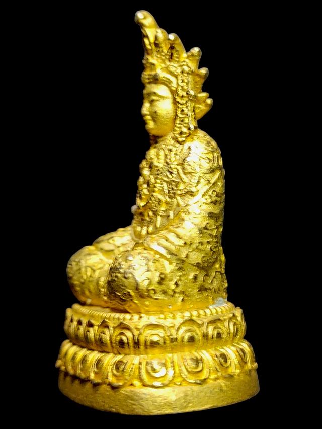 รูปหล่อ พระพุทธศากยมุนี วัดพุทธทิเบต สีบรอนซ์ทอง 2.5×3.5 เซ็น 3