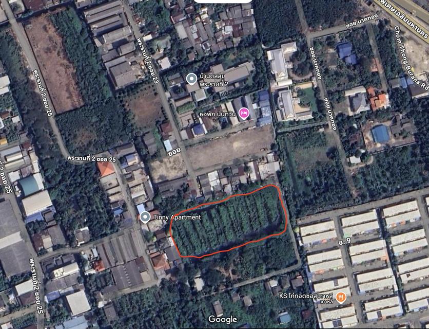 ขายที่ดินเปล่า ถ.พระราม2ซอย25 ใกล้รพ.บางกอก9 รพ.บางมด เซ็นทรัลพระราม2 บิ๊กซี ใกล้ทางด่วน 2