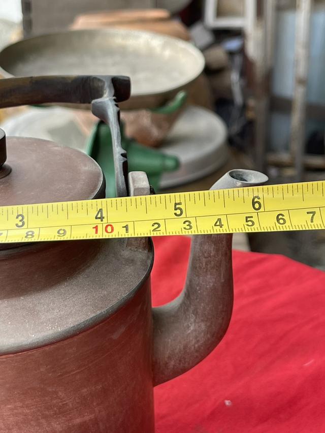 กาน้ำชาจีนโบราณ ปั้นสายทรงกระบอก หย่างถัง ป้านชาจีนเก่า ป้านชาอี๋ซิง จื่อซา ใบใหญ่ 12