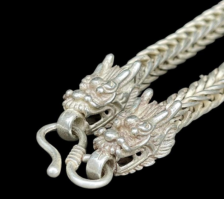 สร้อยเงินเก่า สร้อยคอเงิน หัวลายมังกร สร้อย