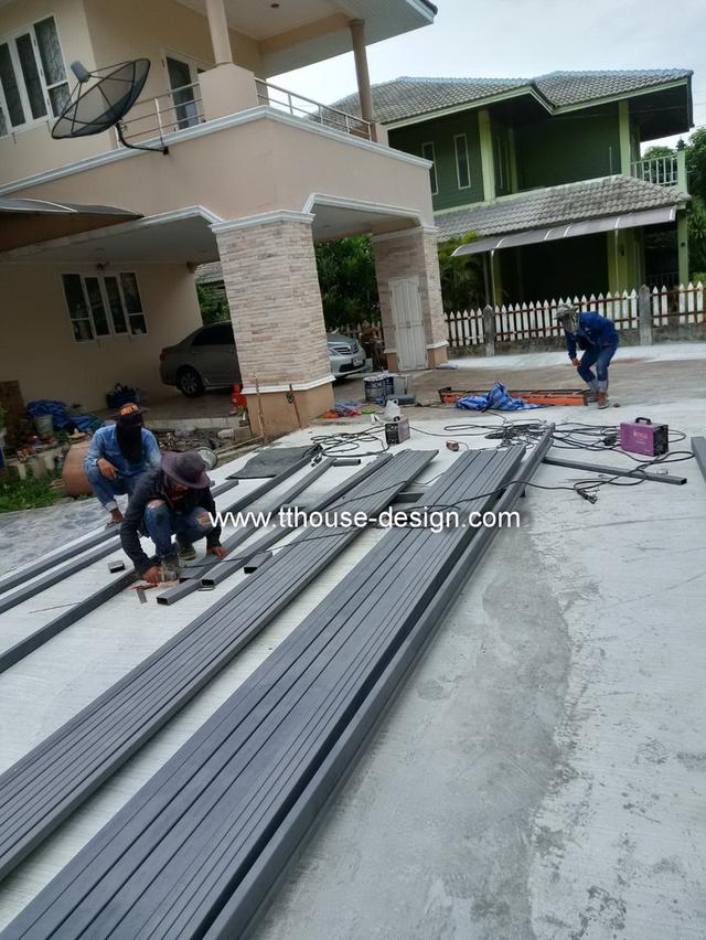 รับเหมาต่อเติม โครงหลังคา กันสาด ห้องครัวเทพื้นปูกระเบื้อง ID Line : dddesign23 17