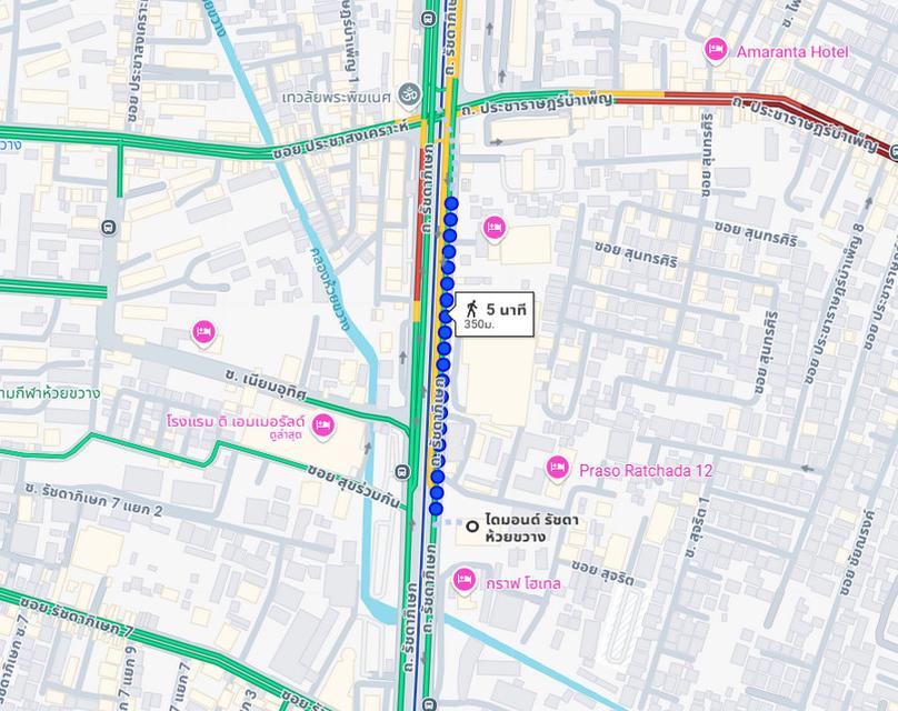 ขายพร้อมผู้เช่า คอนโด ไดมอนด์ รัชดา ห้วยขวาง ใกล้ MRT ห้วยขวาง (เดิน 5 นาที) 35 ตร.ม 1 ห้องนอน ชั้น15 ตกแต่งครบตามรูป 13