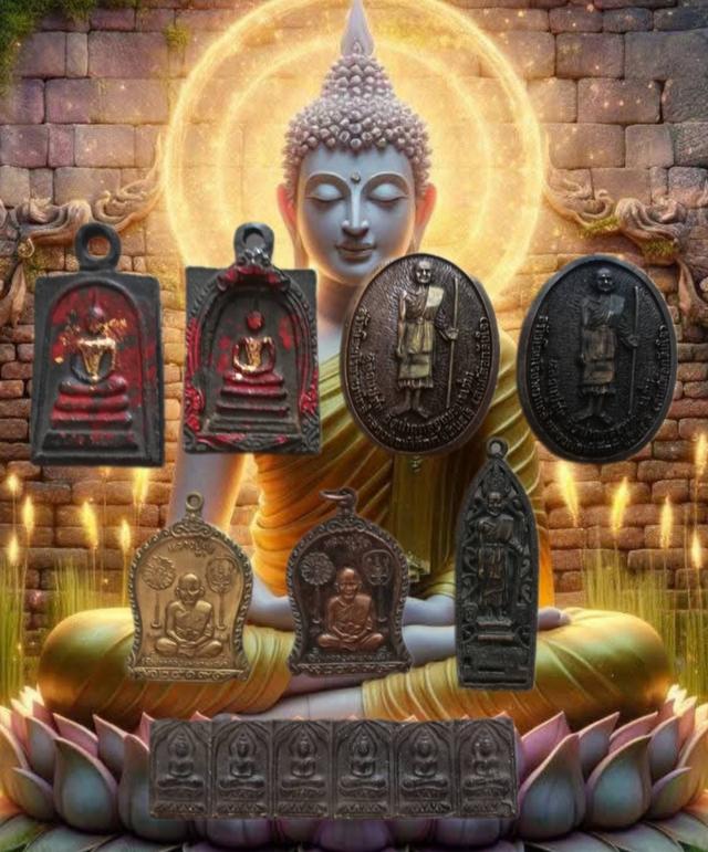 สมเด็จนาคปรก พิมพ์นิยมปิดทองลงรักษ์แดง เหรียญหล่อหลวงปู่ศุขคละรุ่น