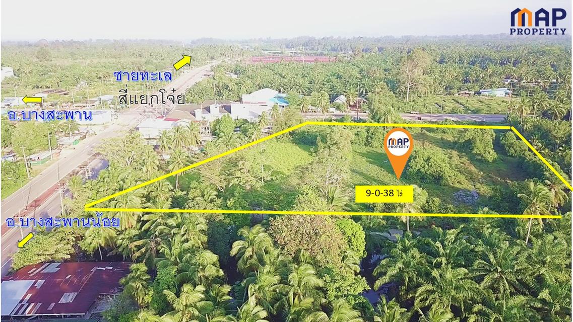 ขายด่วน ที่ดินติดถนนทางหลวงใกล้สี่แยกโจ่ย อ.บางสะพานน้อย 13