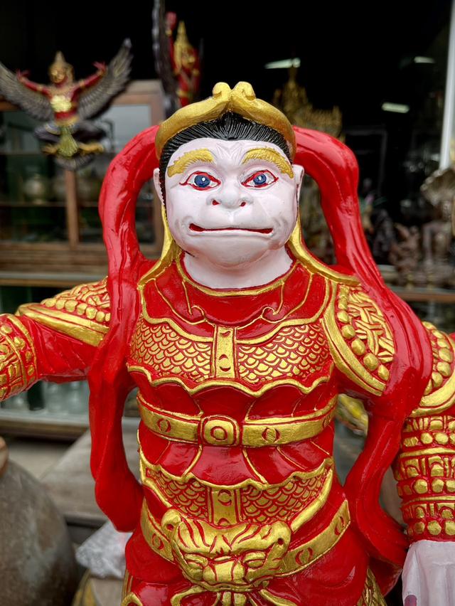 เห้งเจียไม้ เห้งเจียถือกระบอง แกะสลัก เห้งเจียหน้าดุ 2