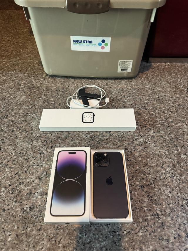 ขายๆๆๆถูกๆๆไอโฟน14ProMaxสีใหม่Purple256กิ๊กมีกล่อง ( แถมแบตมูลค่า1800บาทไว้ไปเปลี่ยนได้เลยคับ ) ใช้งานปกติหมดทุกๆฟังชั่นเครื่องรีสโตได้ตลอดไม่มีติดไอค 2