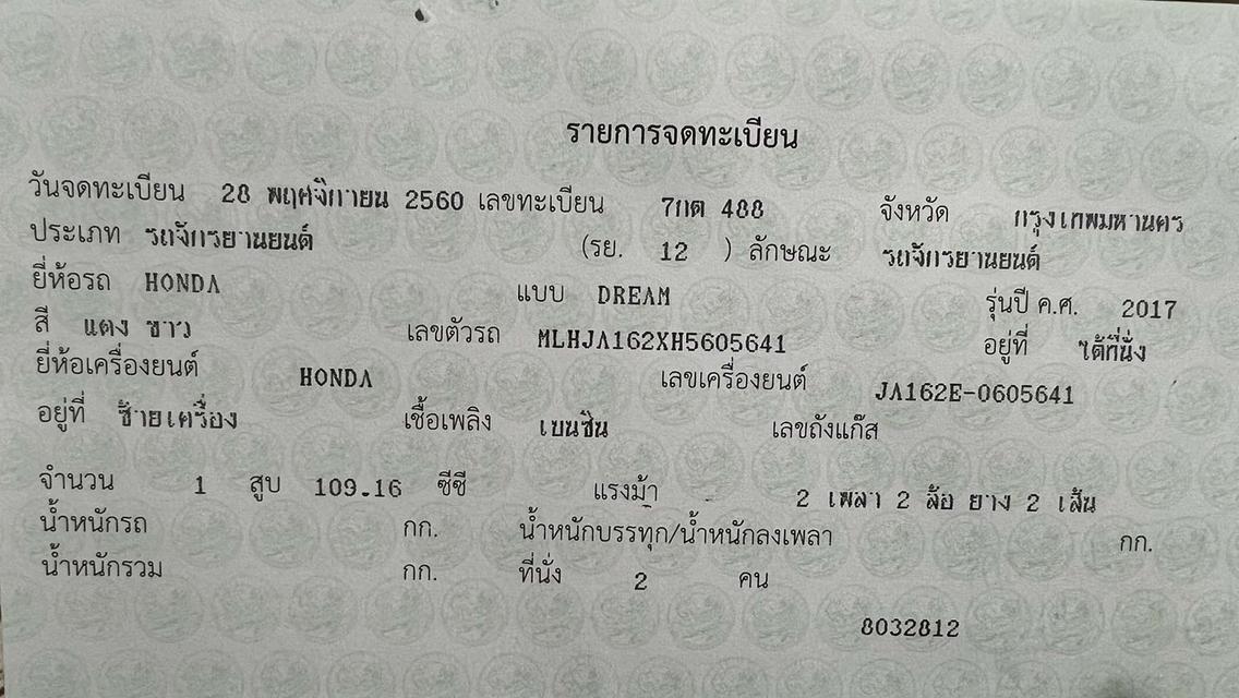 ขาย Honda Super Cup 2017