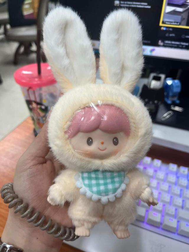 Art Toy Bunny สีครีมผมชมพู 1