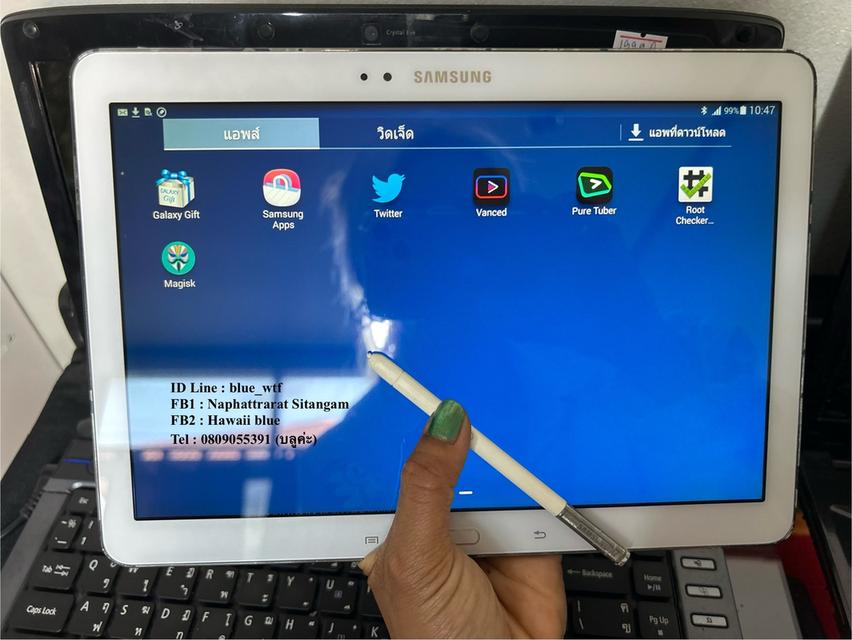 Samsung galaxy Tab Note10.1 ใส่ซิมโทรได้ จอ10.1นิ้ว Rom32 Ram3 ปากกาSpenในตัว สภาพสวย ใช้งานปกติ