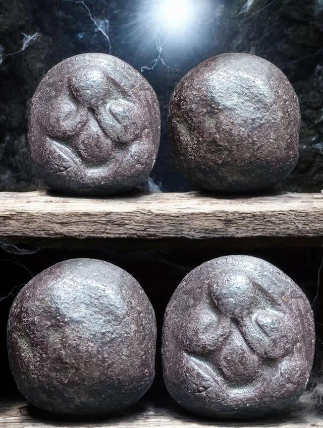 พระปิดตา ล พ โต วัดเนิน ชลบุรี พิมพ์ เข่ายก เนื้อ ผงคลุกรัก ชุบรัก