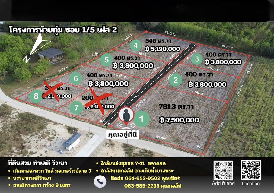 ที่ดินแบ่งขาย บางพระ – ห้วยกุ่ม อ.ศรีราชา จ.ชลบุรี 1