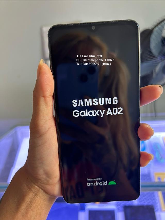Samsung A02  จอ6.5นิ้ว 4G 2ซิม Rom32Ram3 กล้องคู่ Android11โหลดแอพได้ ใช้งานปกติ ได้ทุกซิม สภาพสวย