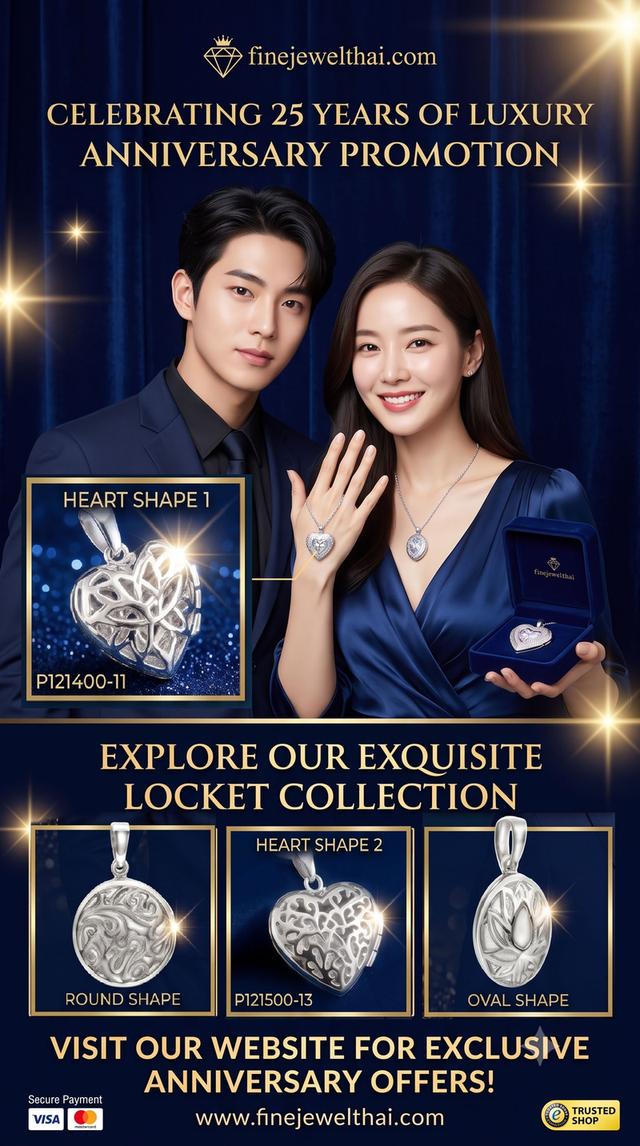 Finejewelthai จี้ล็อกเก็ต ล็อกเก็ตเงินแท้ Locket Pendant