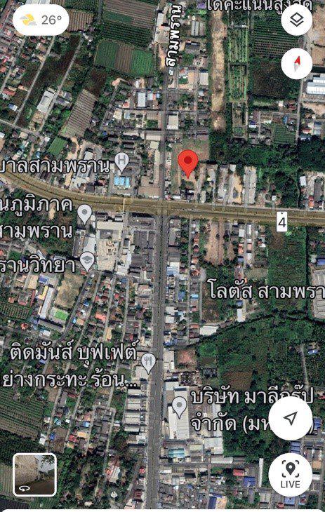 รูป ขายที่ดิน ด่วน ติดถนนเพชรเกษม กม.36 สามแยก ร.ร นายร้อย อ.สามพราน จ.นครปฐม 4