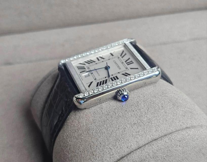 Cartier Tank Solo XL Steel Diamonds Full set! 4